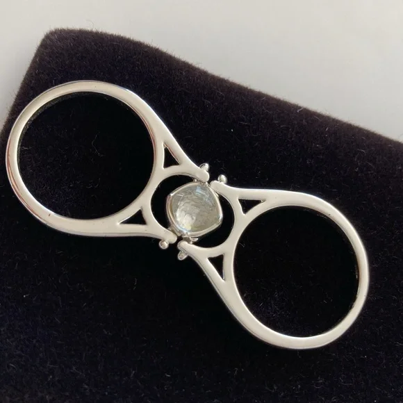 Avon Jewelry, Inverting Cocktail SilverTone Pave/Faceted Rhinestone 8 Ring R-2 - Picture 4 of 12